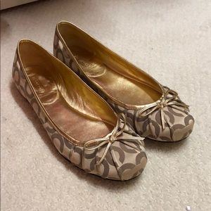 Coach Gold Flats